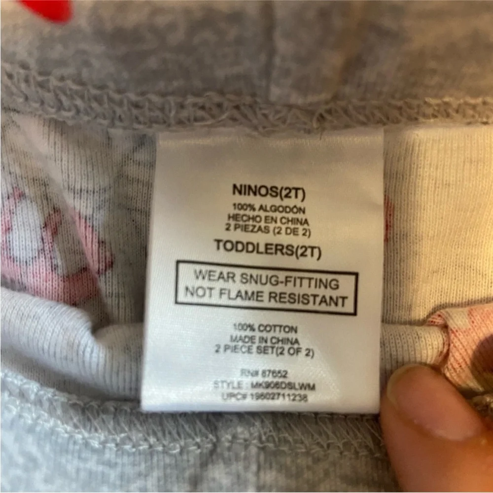 Disney Mickey & Minnie Mouse All Over Print Gray Red Toddler Pajama Pants Size 2